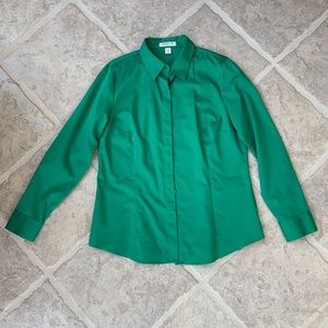 Coldwater Creek Sz M 10-12 Emerald Green  Blouse